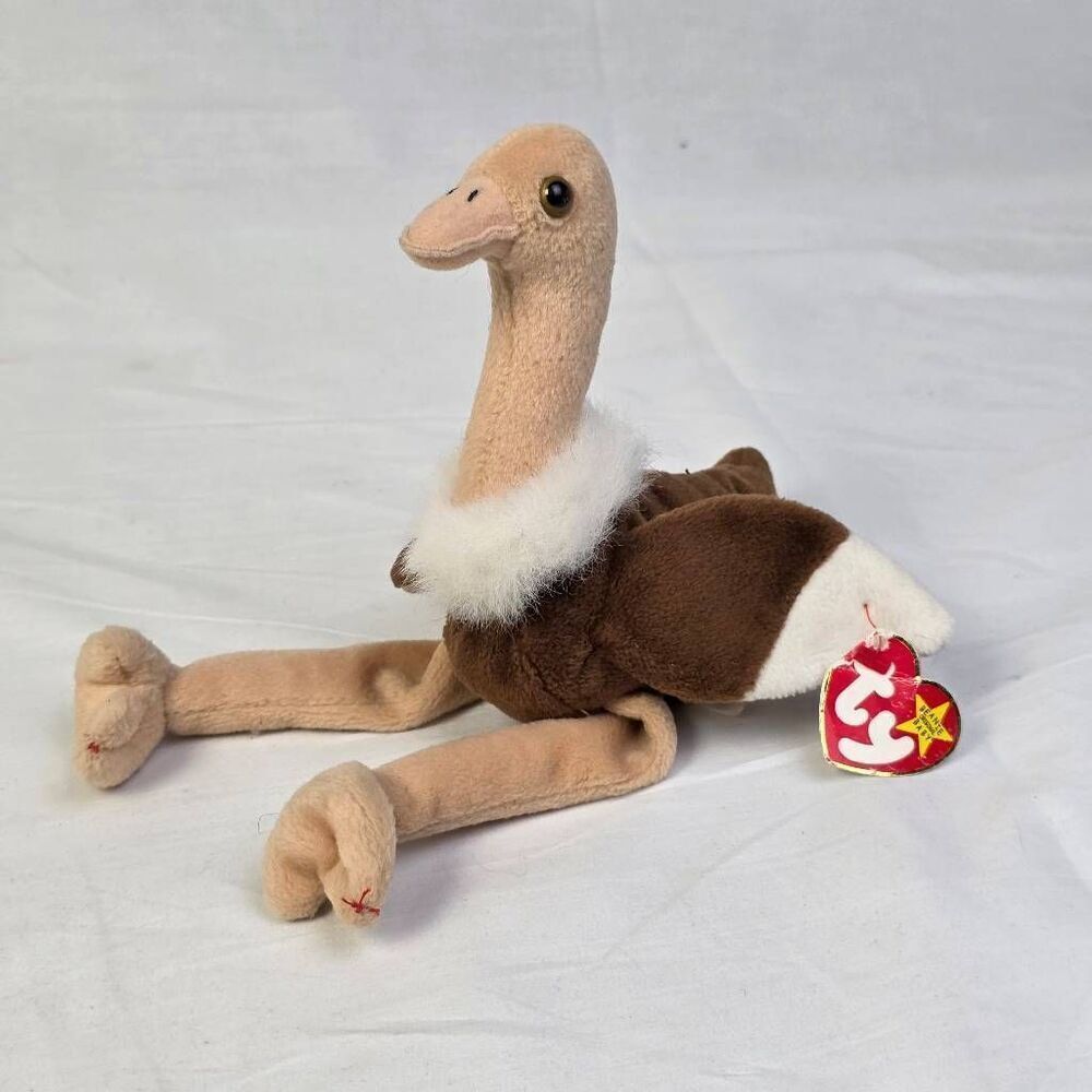 TY Beanie Baby Stretch Ostrich Plush 1997 with Tags
